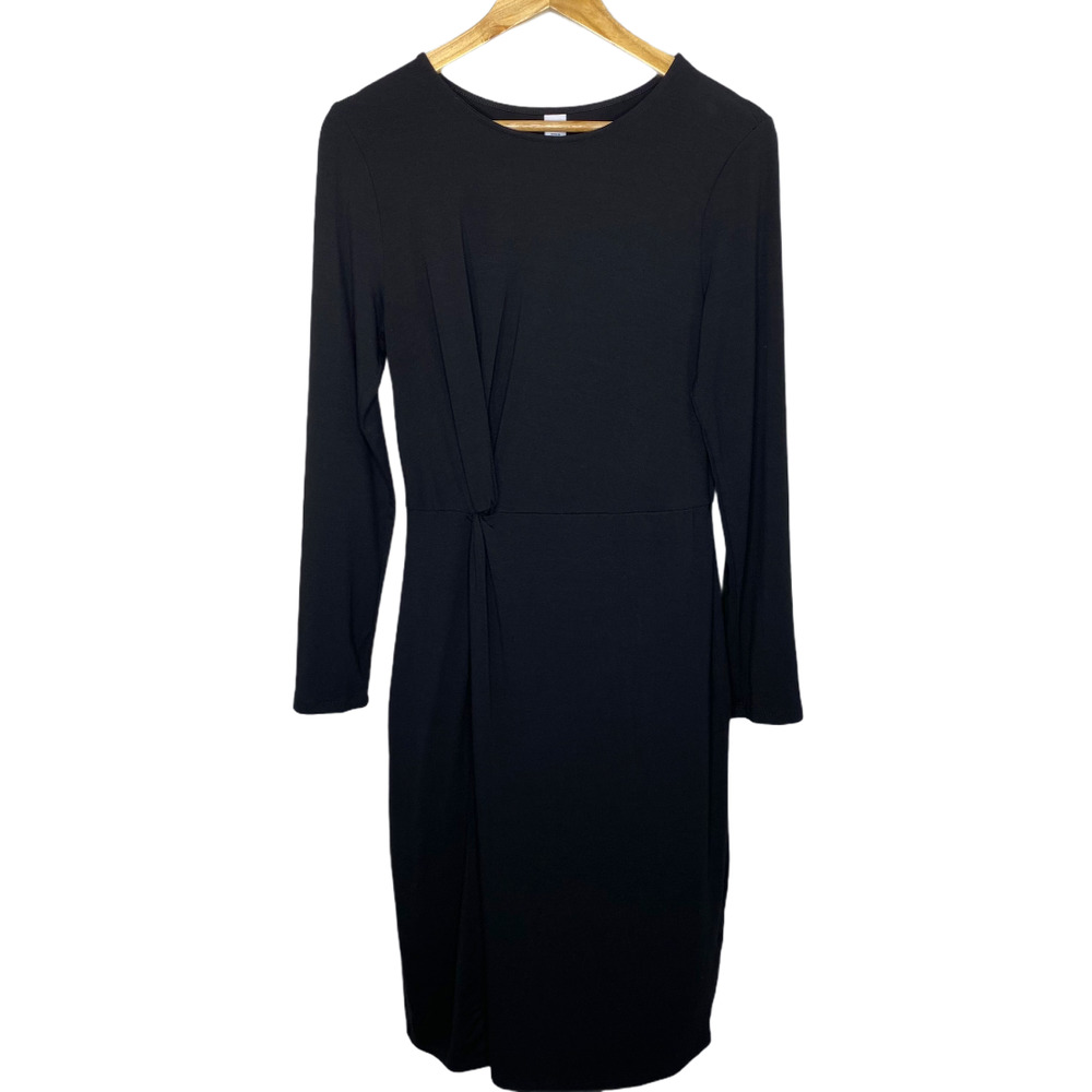NWOT Old Navy Twist Midi Sheath Dress- Black- M